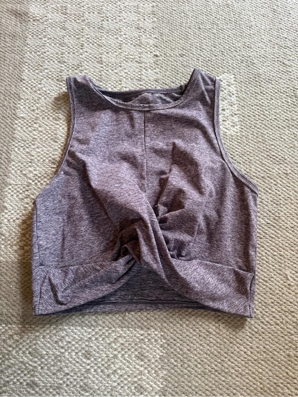 Women's Twist-Front Sleeveless Crop Top - Heather Mauve